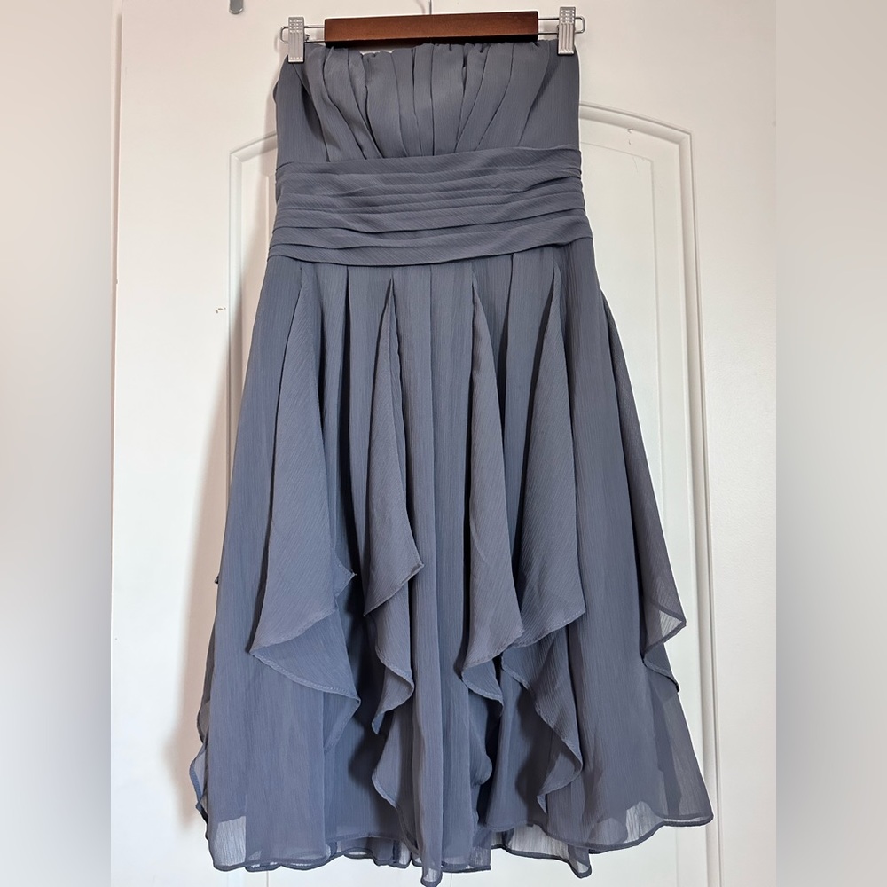 David’s bridal.  Chiffon …Yup another bridesmaid dress